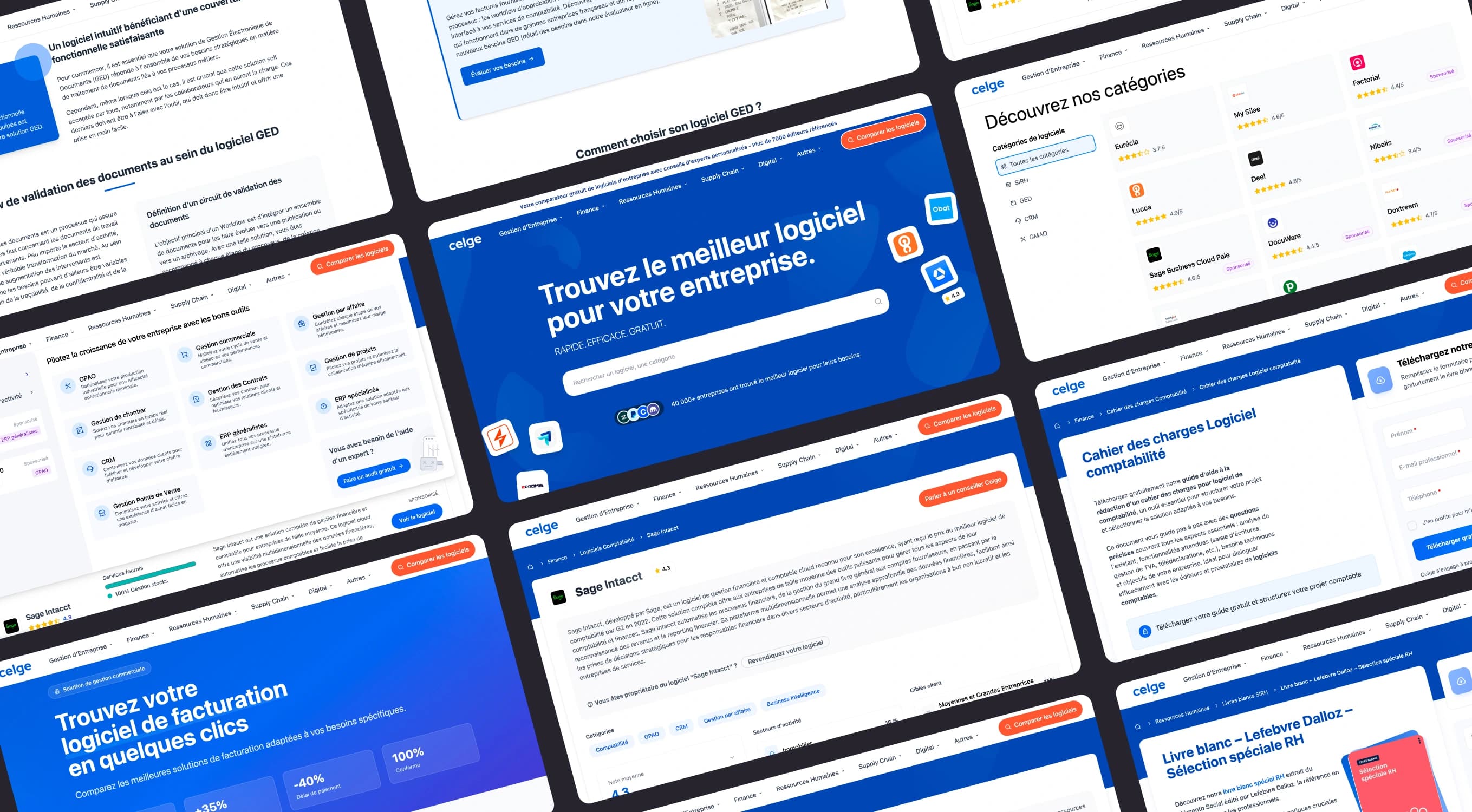 Site Celge — comparateur de logiciels de gestion d'entreprise