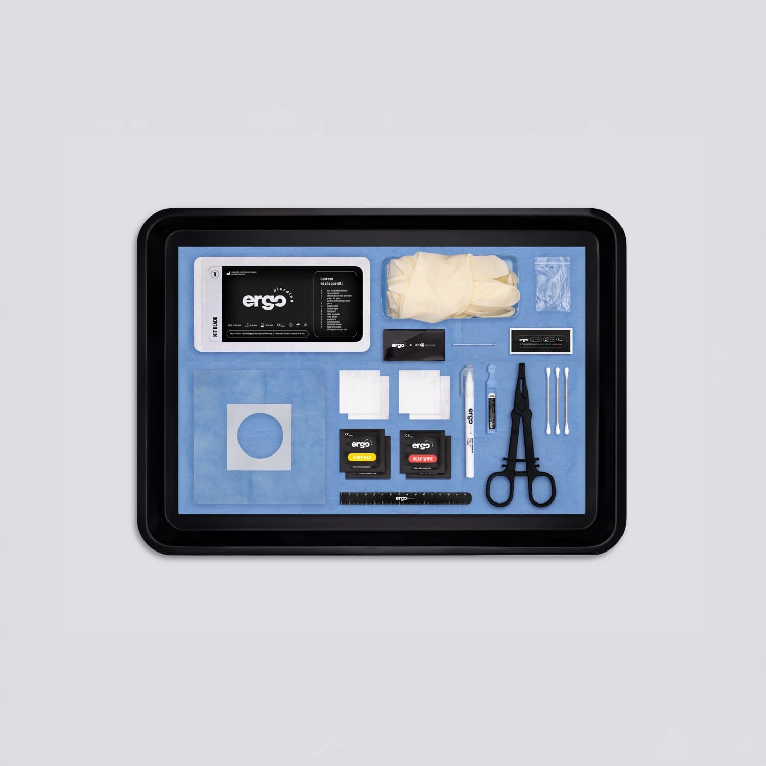 Vue plateau d'un kit Ergo complet