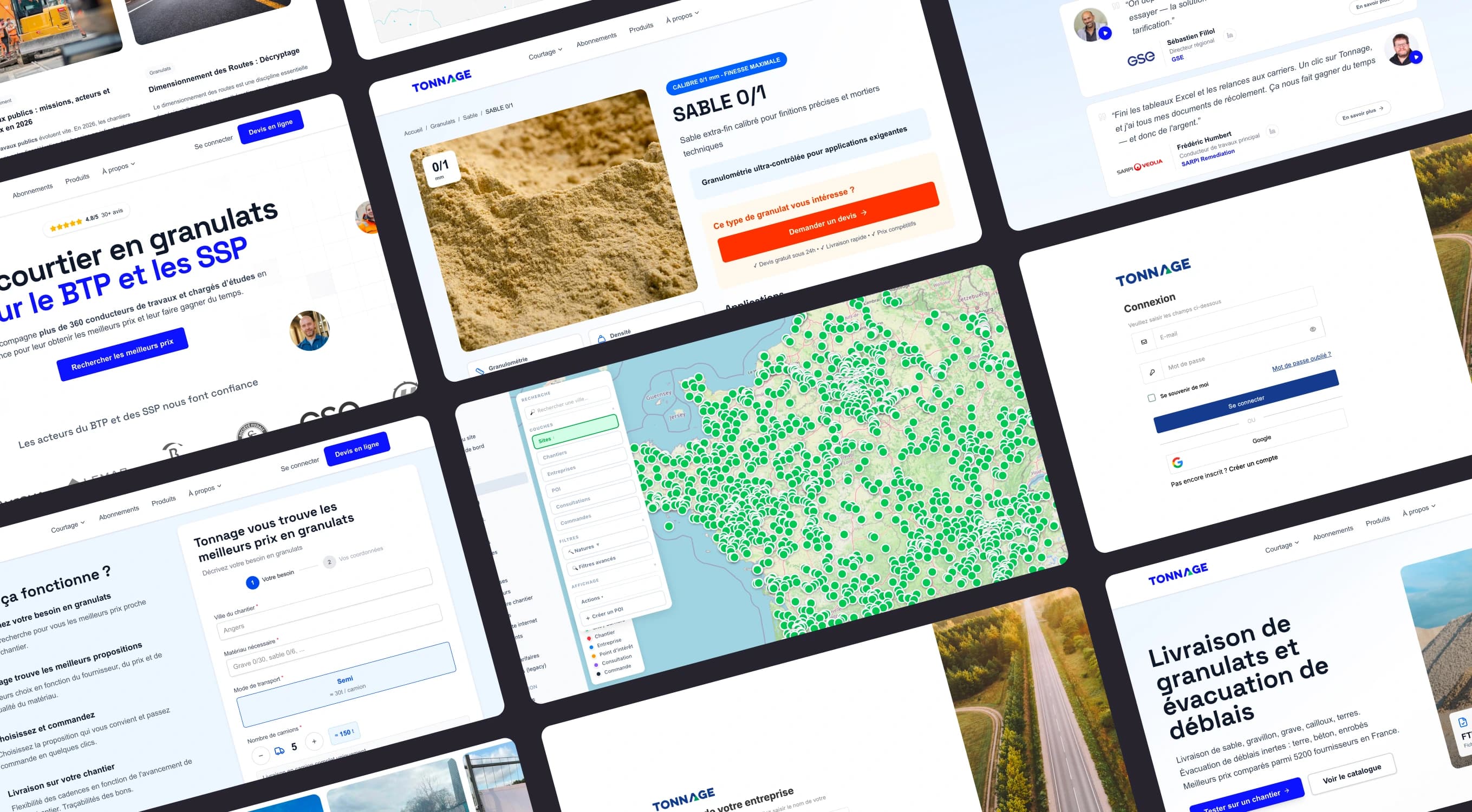 Plateforme Tonnage — courtier en granulats pour le BTP