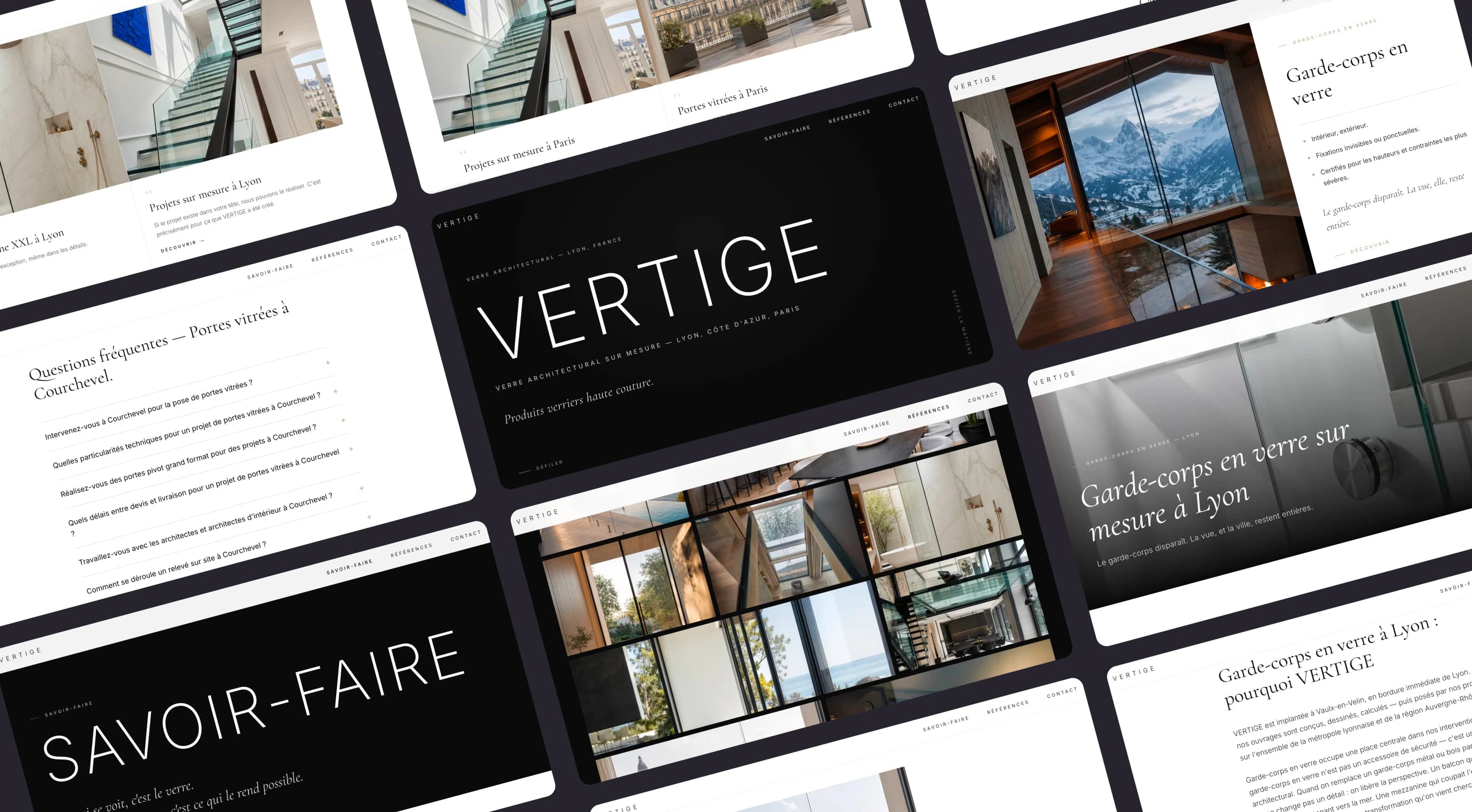 Site Vertige — atelier verrier haut de gamme à Lyon, verre architectural sur-mesure