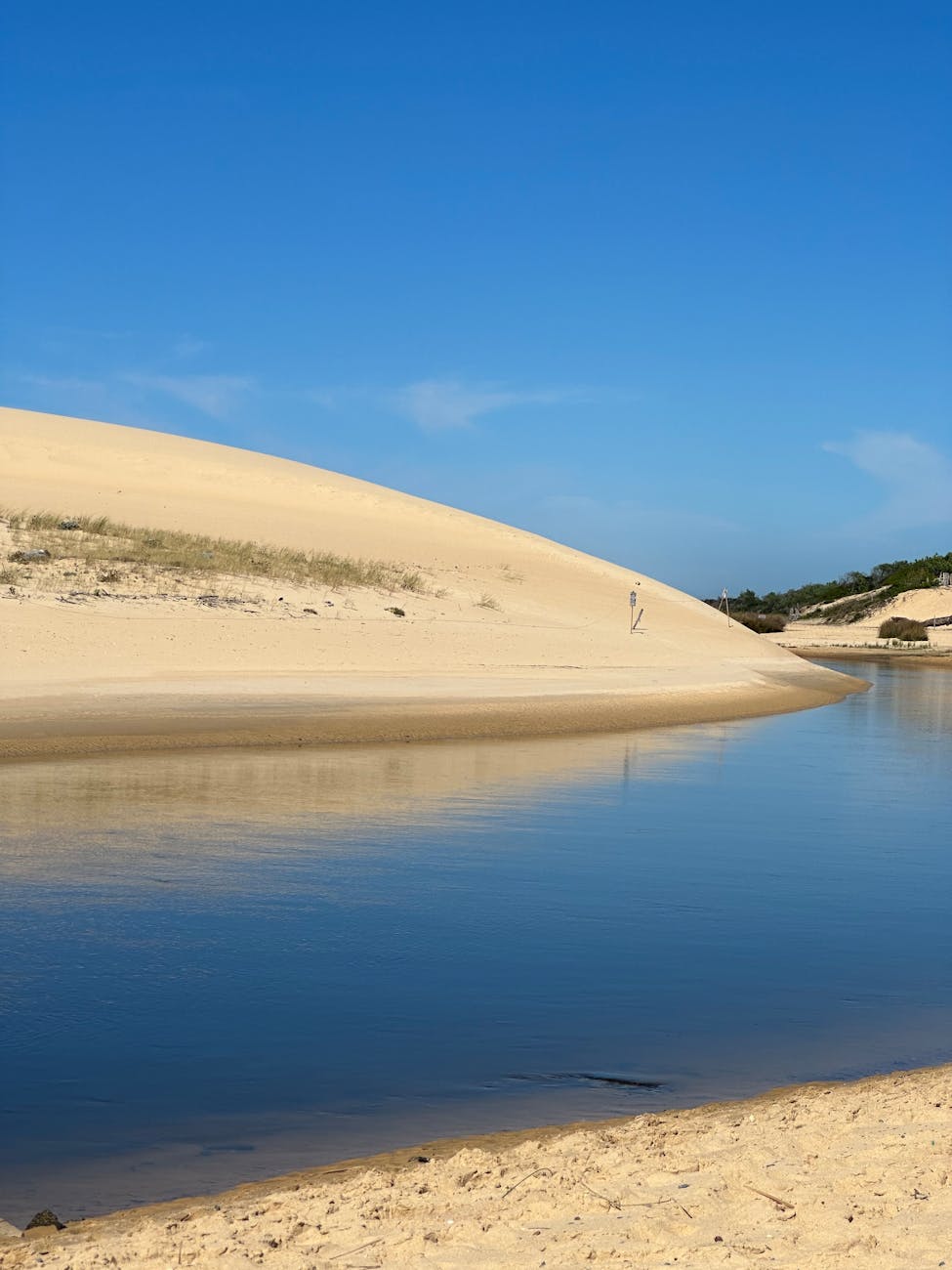 Dunes de sable de la côte des Landes par ciel clair