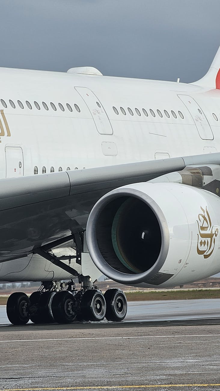 Moteur d'avion de ligne en gros plan