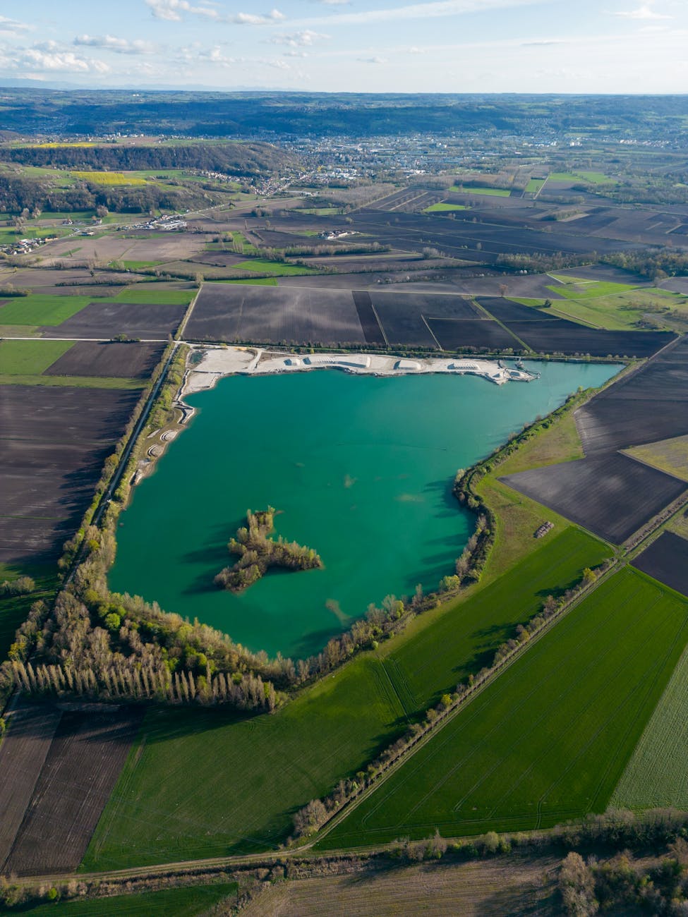 Vue aérienne paysagère depuis Bourgoin-Jallieu