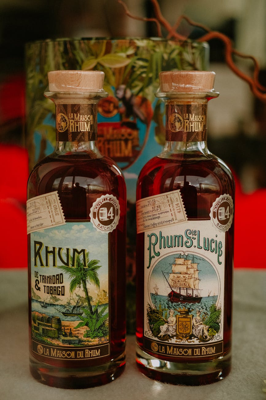 Bouteilles de rhum premium