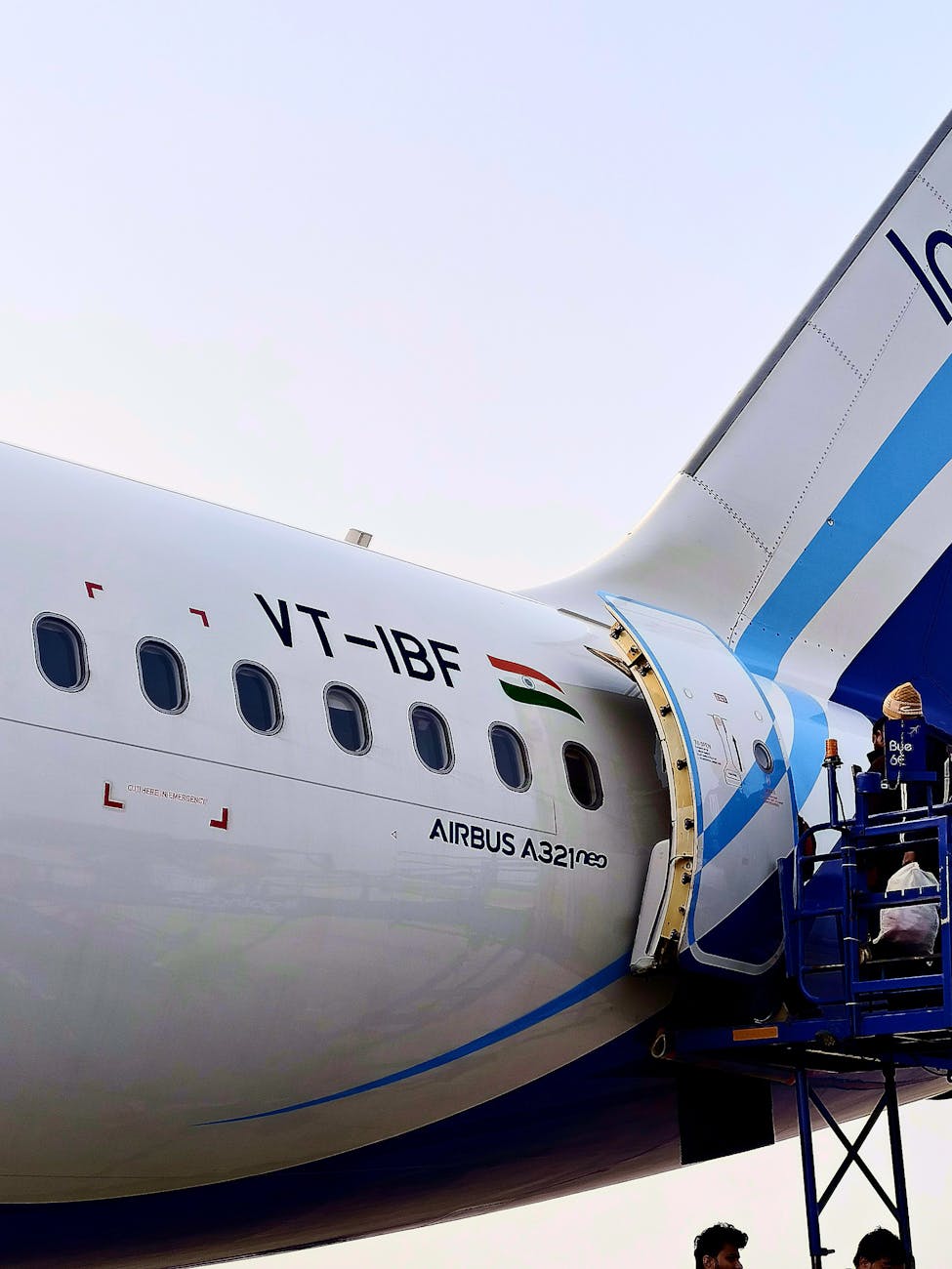 A321neo sur tarmac, accès passagers