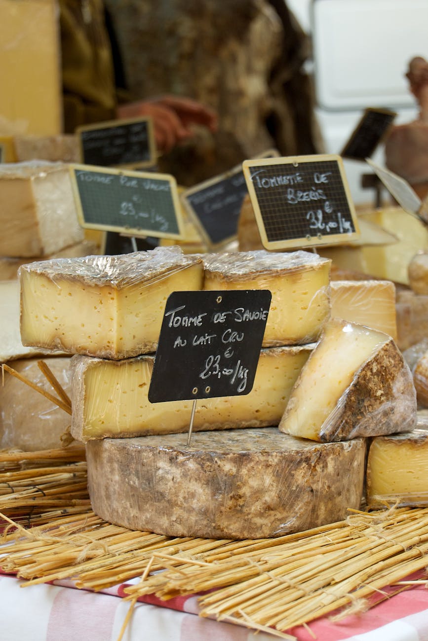 Étal de fromages français