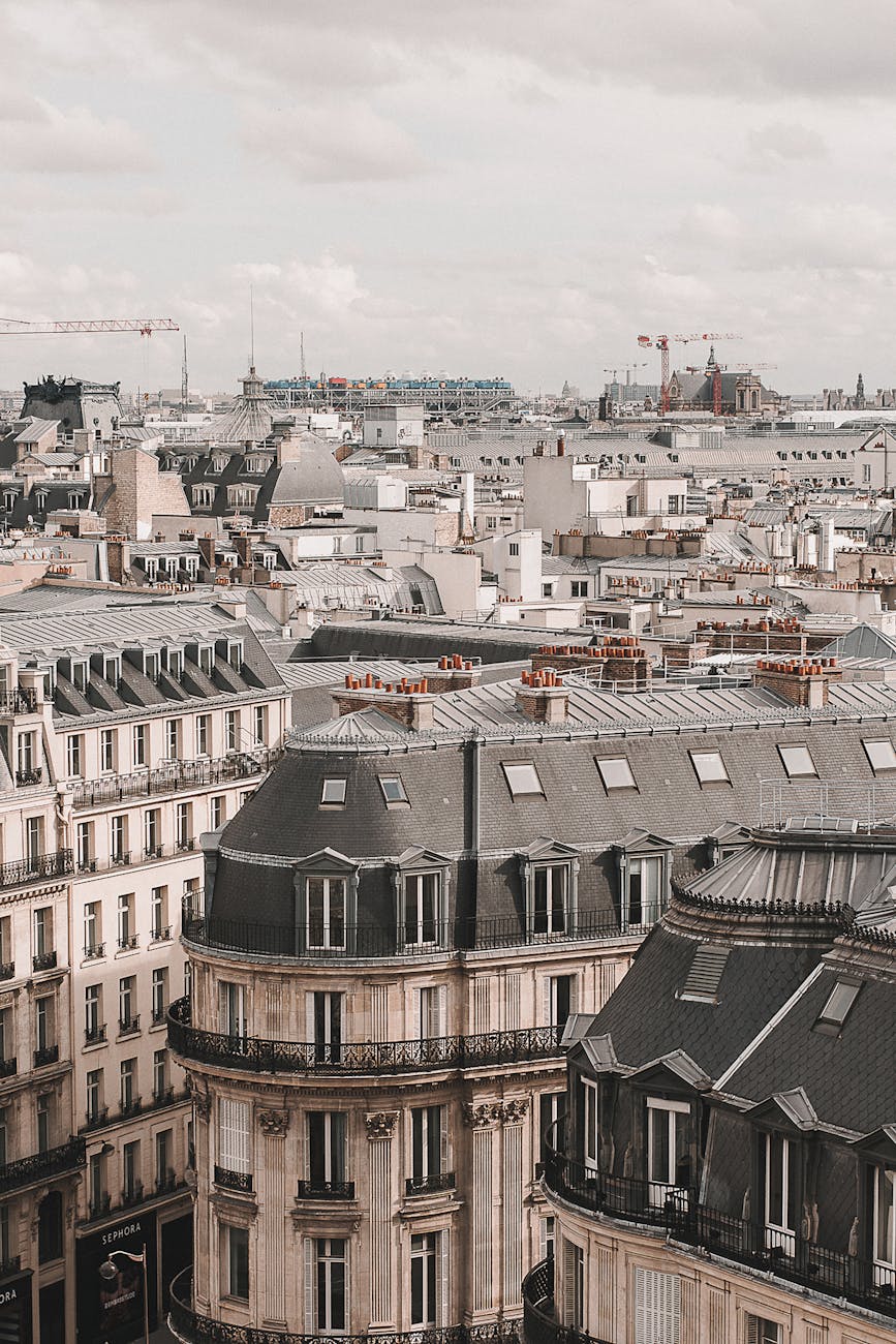 Vue panoramique des toits parisiens haussmanniens