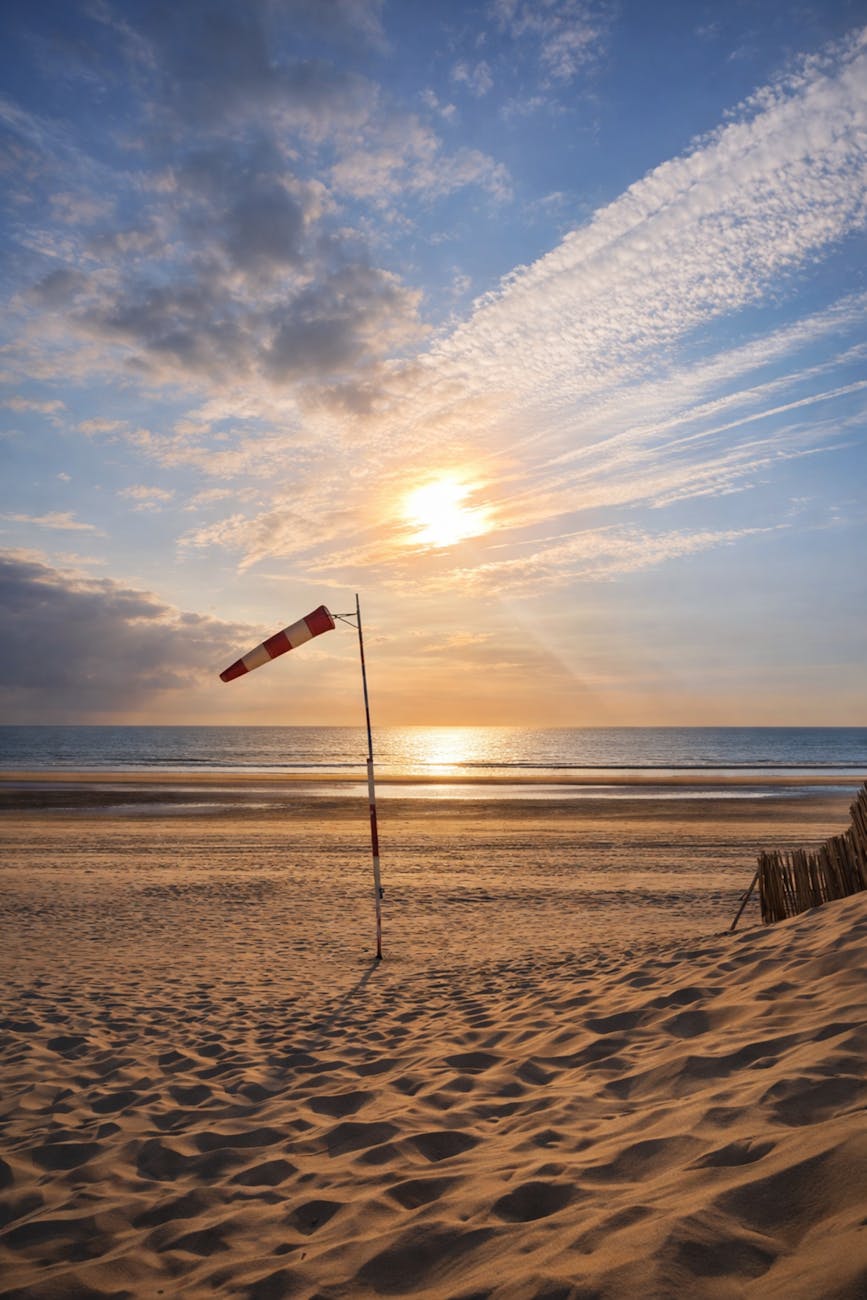 Coucher de soleil sur la plage du Touquet