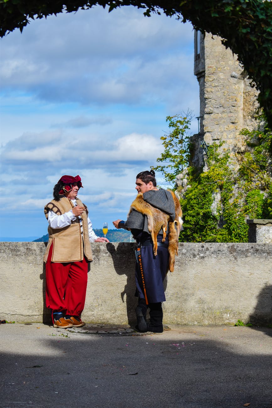Reconstitution médiévale costumée en extérieur
